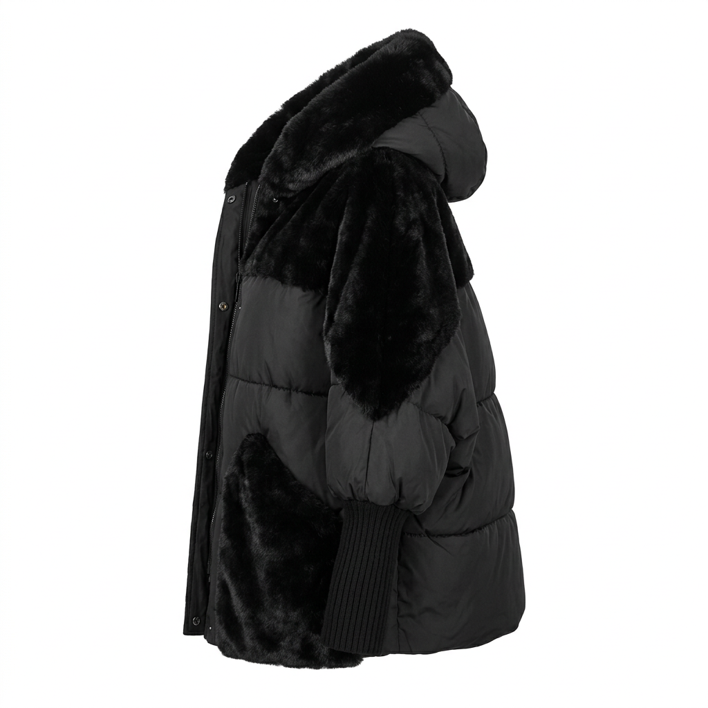 Women's Faux Fur Hooded Coat for Insulated Autumn Wear