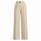 Khaki tailored wide-leg trousers