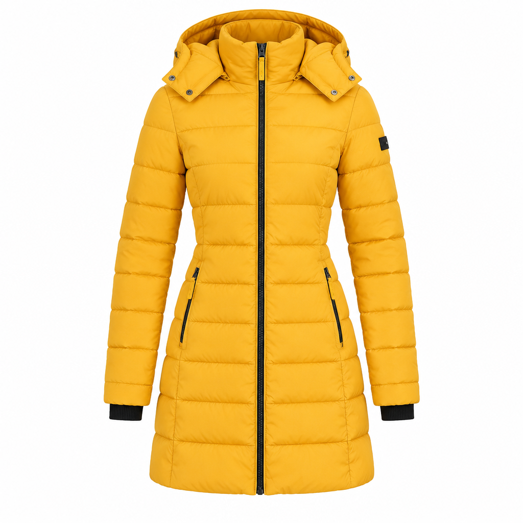 Women's Hooded Quilted Puffer Jacket with Cotton Insulation