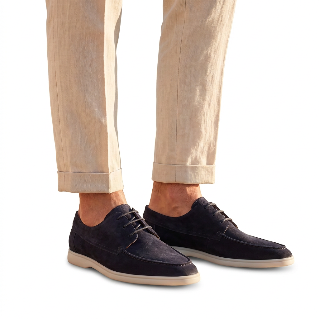 Men's Classic Suede Lace-Up Loafers