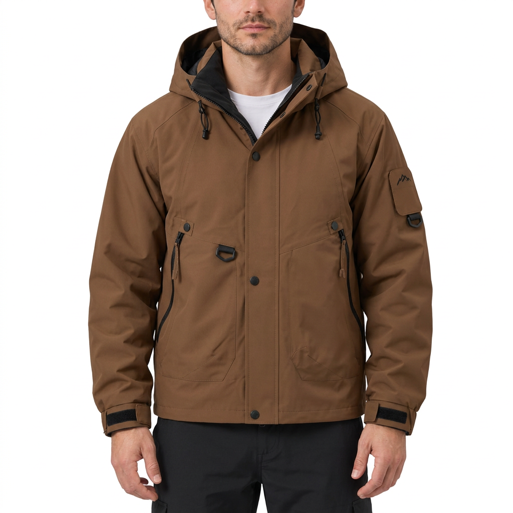 Men's Waterproof Rain Jacket – Lightweight, Adjustable Hood, Relaxed Fit