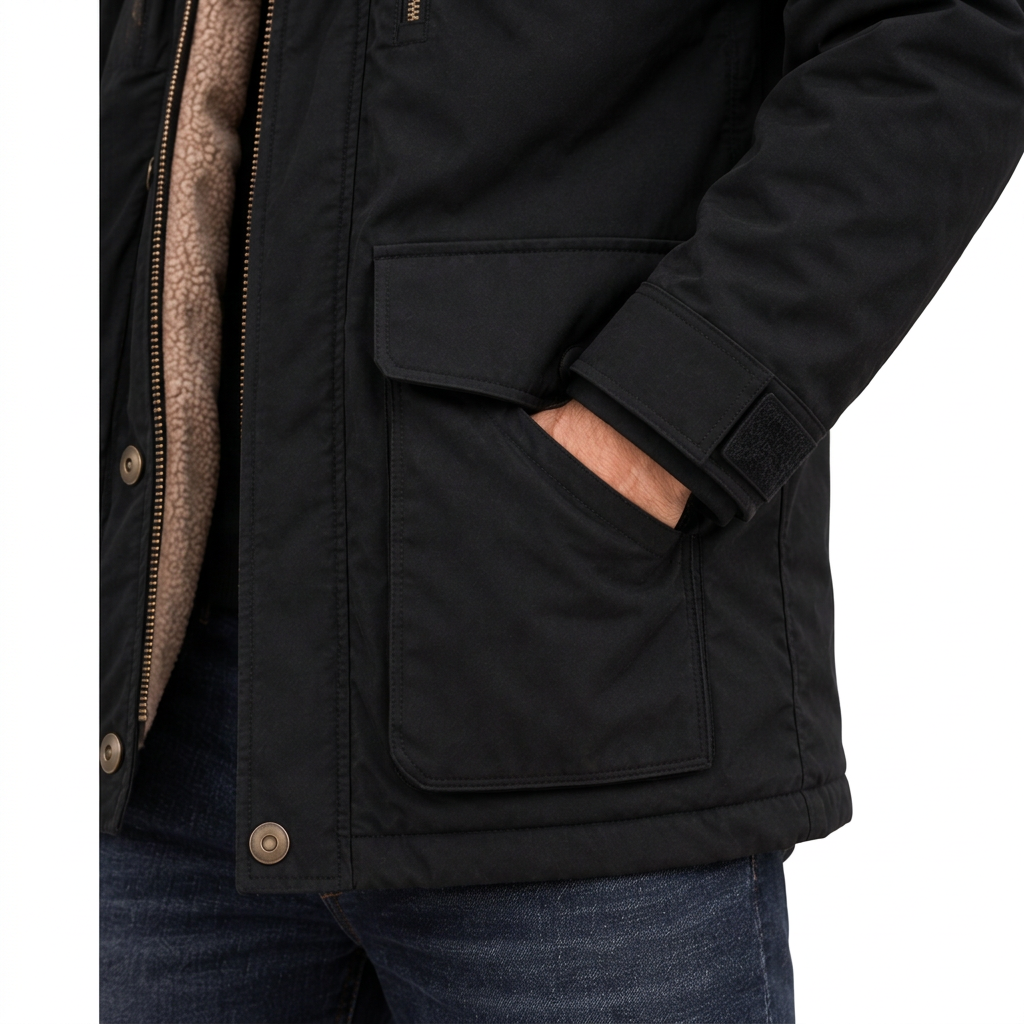 Men's Waterproof Winter Jacket – Hooded & Fleece-Lined