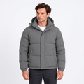 Men’s Winter Hooded Puffer Jacket – Padded Quilted Coat with Storm Flap