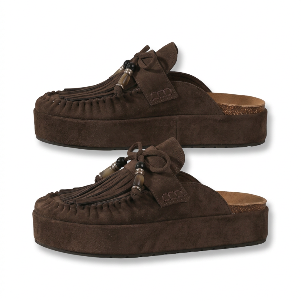 Women's Leather Sandals with Round Toe