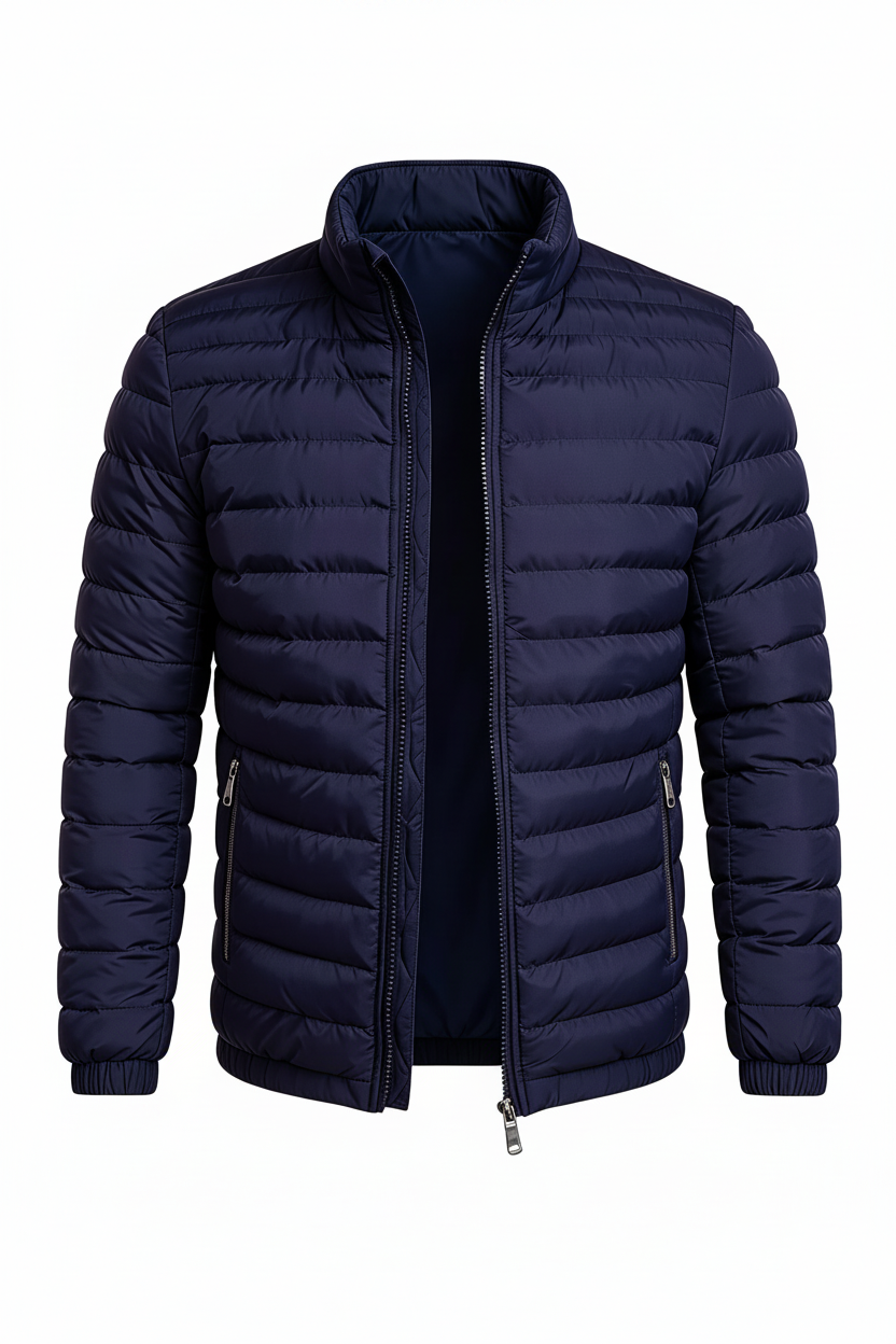 Men's Puffer Jacket - Navy Front