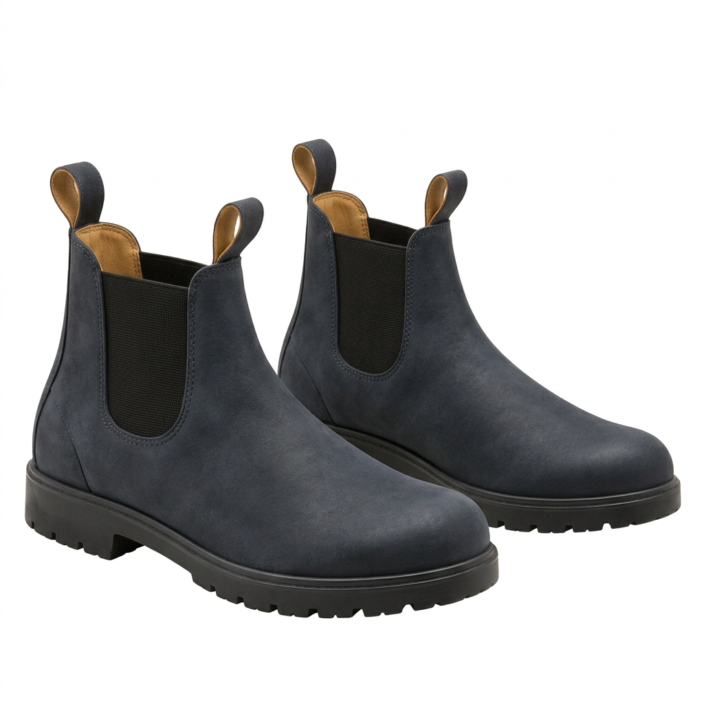Men's Waterproof Chelsea Boots with Pull Tabs and Lug Sole