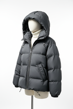 Women's Puffer Jacket - Dark Grey Side