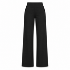 Black pull-on wide-leg trousers