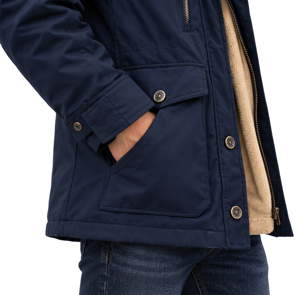 Men's Waterproof Winter Jacket – Hooded & Fleece-Lined