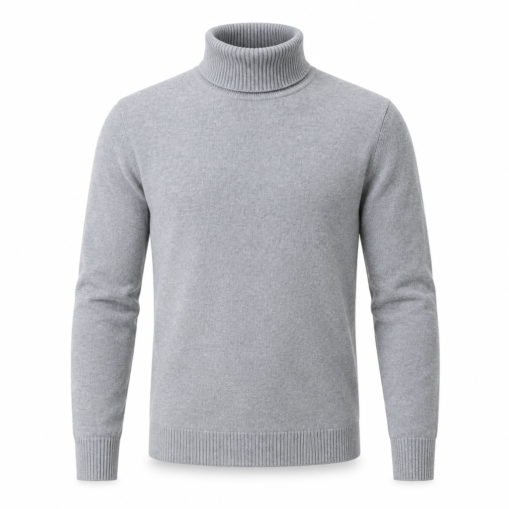 Men's Knit Turtleneck Sweater - Warm Pullover for Casual Winter Style