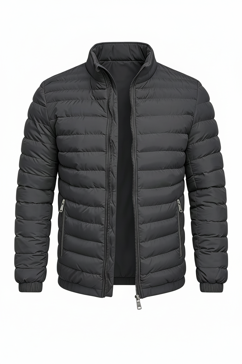 Men's Puffer Jacket - Dark Gray Front