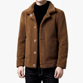 Men's Short Jacket with Lapel Collar and Front Pockets