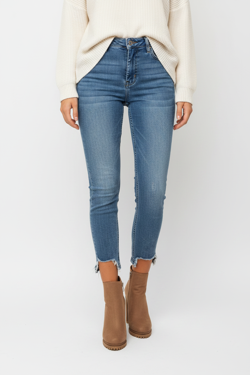 Chunky Heel Ankle Boots - modell helkropp