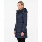 Women's Mid Length Puffer Jacket with Detachable Hood