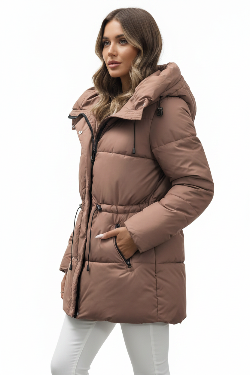 Women's Windproof Hooded Jacket - modell trekvartsvinkel
