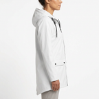 White rain jacket side view