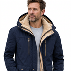 Men's Waterproof Winter Jacket – Hooded & Fleece-Lined