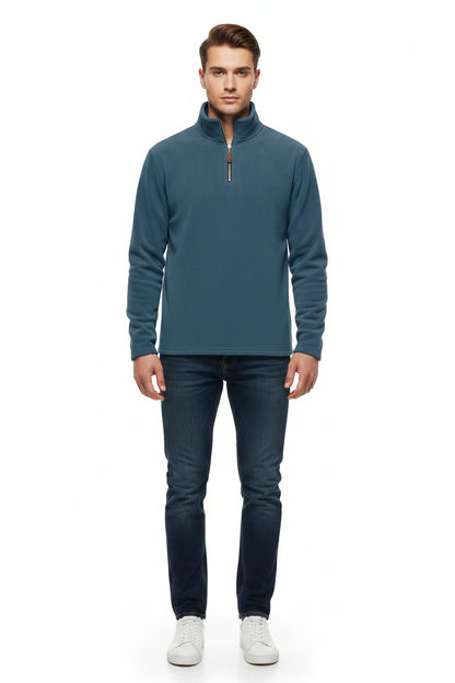 Fleece Henley Sweater - modell framifrån