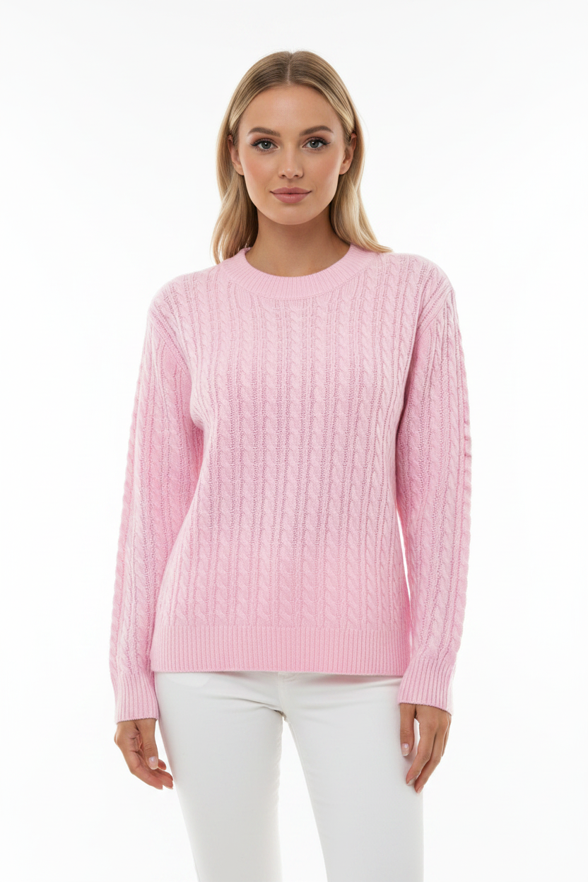 Round Neck Pullover - modell framifrån