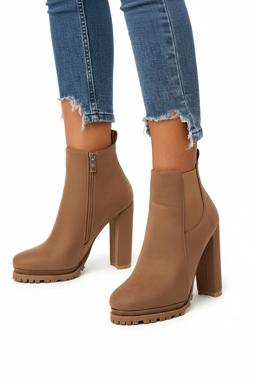 Chunky Heel Ankle Boots - sko närbild