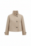 Stand Collar Cross-Button Coat - produktbild