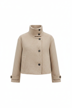 Stand Collar Cross-Button Coat - produktbild