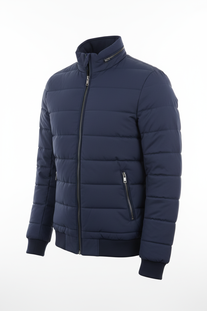 Men's Puffer Jacket - Navy Side