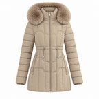 Mid Length Women's Parka Coat – Warm Quilted Insulation