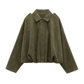 Faux Suede Collared Bomber Jacket for Women