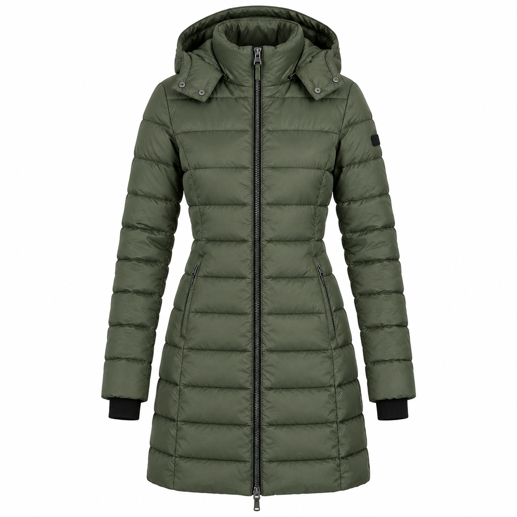 Women's Hooded Quilted Puffer Jacket with Cotton Insulation