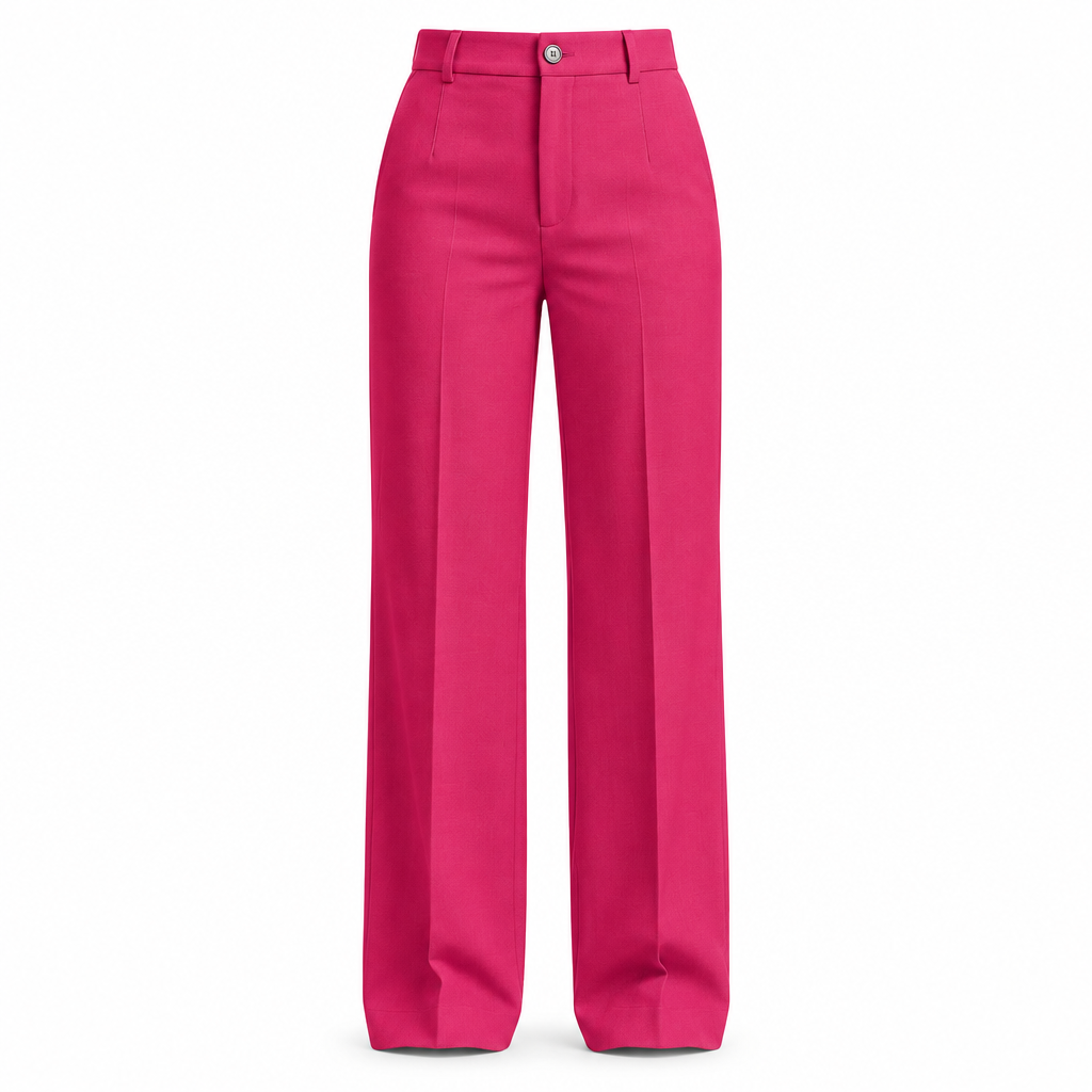 Pink straight-leg trousers