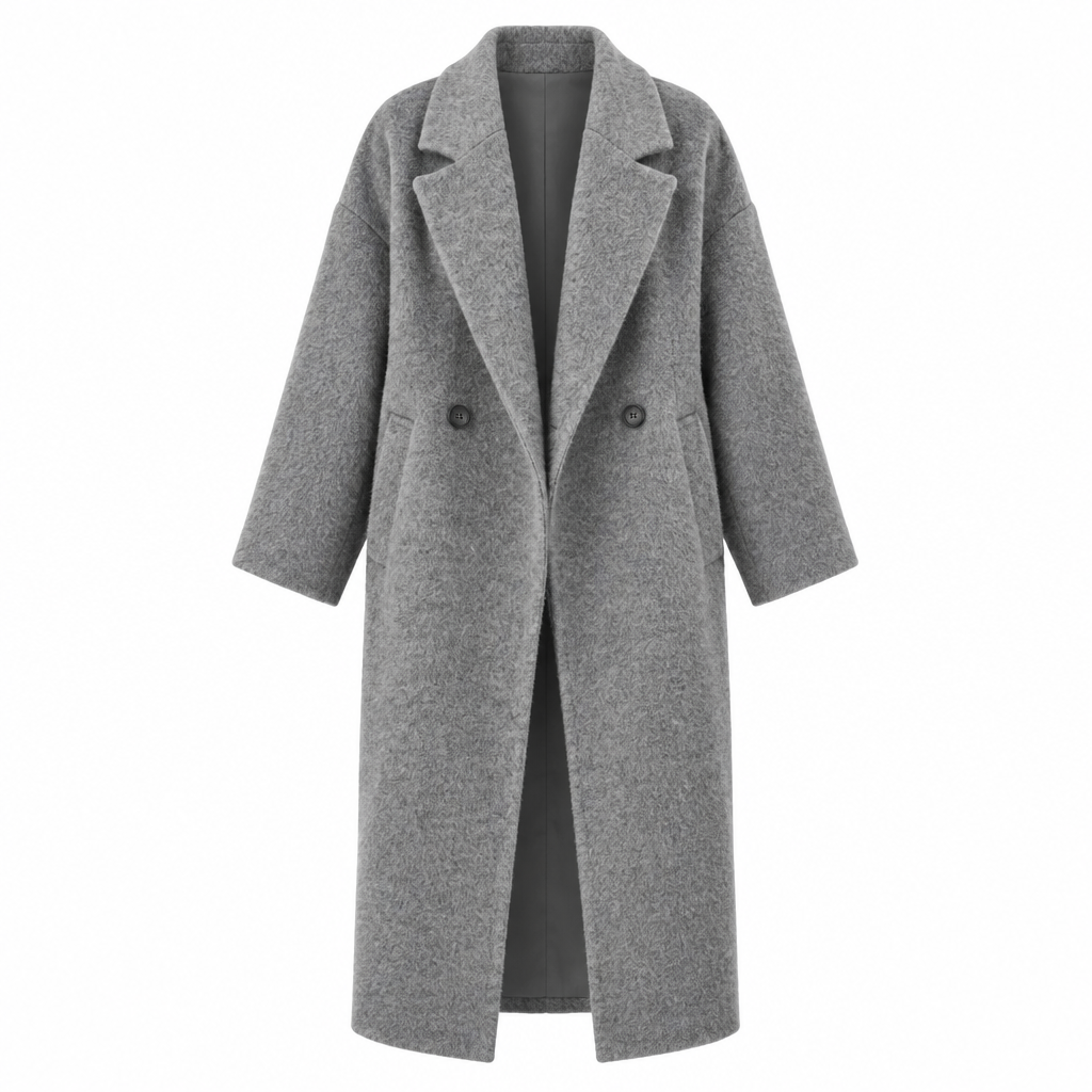 Winter Overcoat - Comfortable Cotton Blend Long Coat for Women