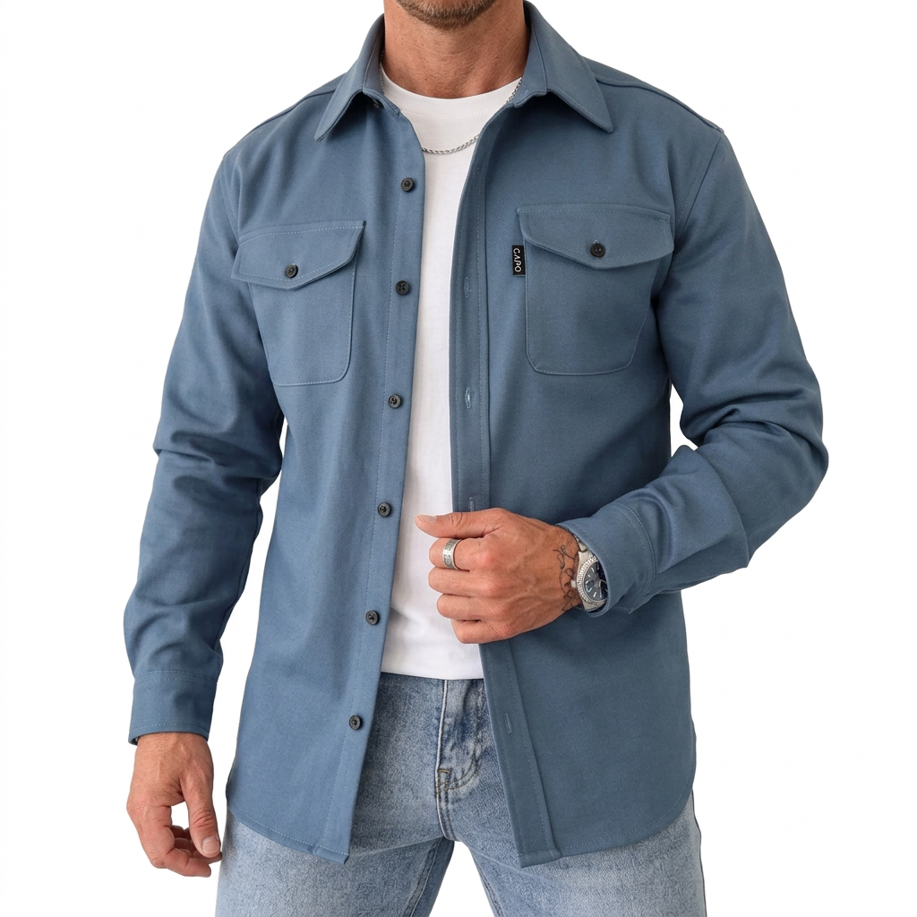 Classic Shirt Jacket with Flap Chest Pockets