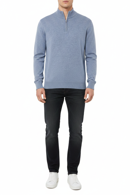 Knit Zip-Front Sweater - modell framifrån