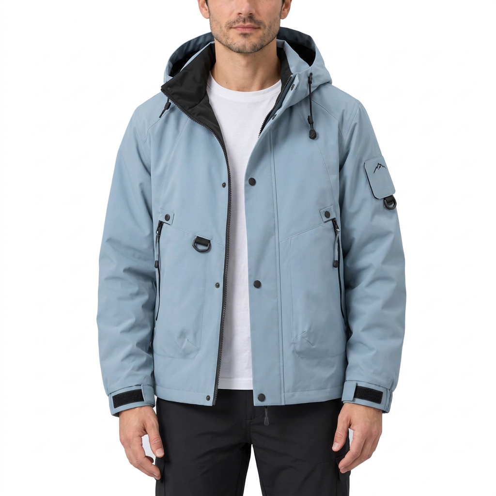 Men's Waterproof Rain Jacket – Lightweight, Adjustable Hood, Relaxed Fit