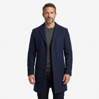 Men's Tailored Winter Trench Coat with Button Front