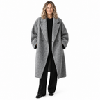 Winter Overcoat - Comfortable Cotton Blend Long Coat for Women