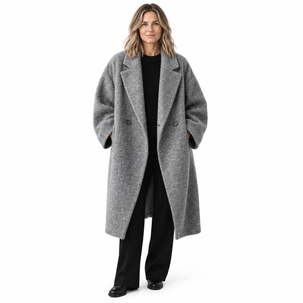 Winter Overcoat - Comfortable Cotton Blend Long Coat for Women