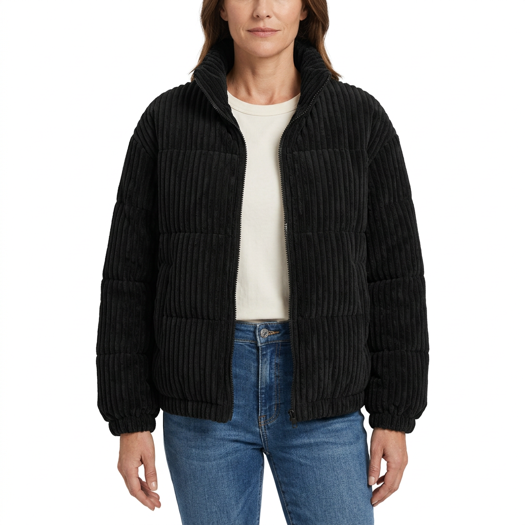 Women's Corduroy Winter Coat - Warm Everyday Style