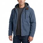 Men's Hooded Jacket with Zip Front and Drawstring Hood for Casual Wear