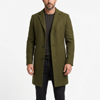 Men's Tailored Winter Trench Coat with Button Front