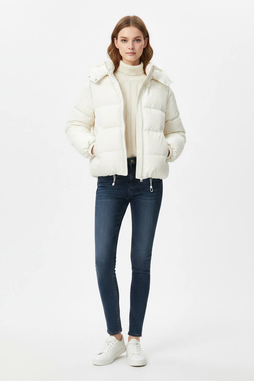 Fashionable Long-Sleeve Women's Jacket - modell framifrån