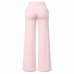 Pink pull-on wide-leg trousers