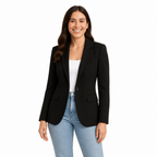 Women's Blazer - Tailored Fit with Single Button Closure