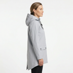 Gray rain jacket side view