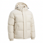 Men’s Winter Hooded Puffer Jacket – Padded Quilted Coat with Storm Flap