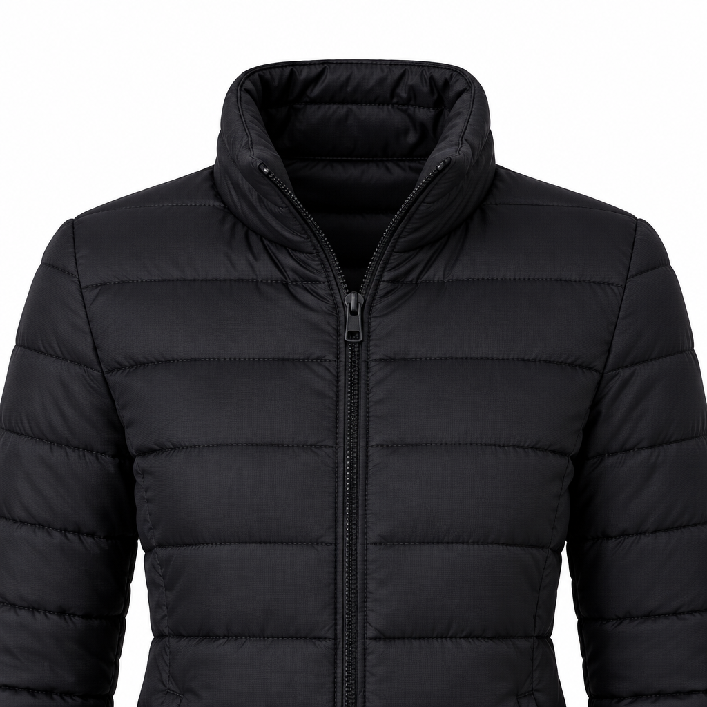 Women's Lightweight Down Puffer Jacket with Stand Collar