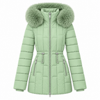 Mid Length Women's Parka Coat – Warm Quilted Insulation