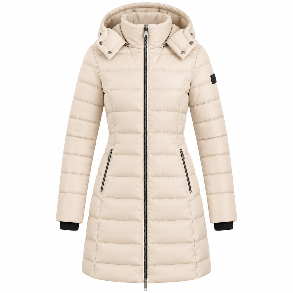 Women's Hooded Quilted Puffer Jacket with Cotton Insulation
