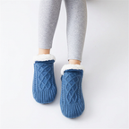 Women's Cable-Knit Slipper Socks Fleece-Lined Non-Slip